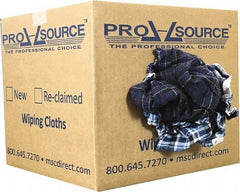 PRO-SOURCE - Reclaimed Cotton Polishing and Dust Cloths - Assorted Colors, Flannel, Low Lint, 10 Lbs. at 3 to 4 per Pound, Box - All Tool & Supply