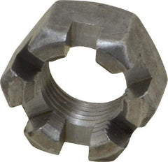 Value Collection - 5/8-18 UNF Grade 2 Steel Slotted Locknut - 15/16" Width Across Flats, 35/64" High, Uncoated - All Tool & Supply