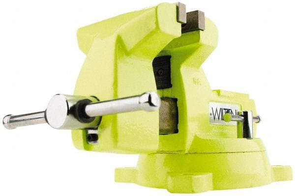 Wilton - 5" Jaw Width x 5-1/4" Jaw Opening Capacity, 3-3/4" Throat Depth, Bench & Pipe Combination Vise - 1/4 to 2-1/2" Pipe Capacity, Swivel Base, Bolt Down Attachment, Ductile Iron - All Tool & Supply