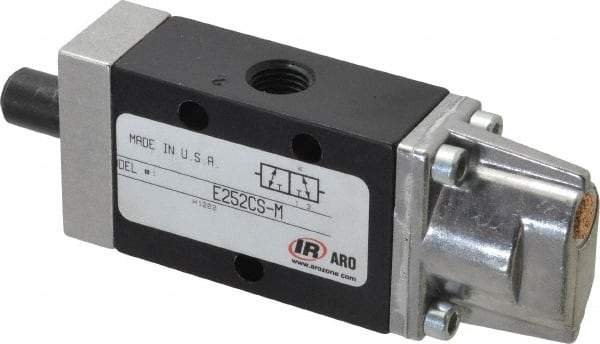 ARO/Ingersoll-Rand - 3 Way Valve For Air Equipment - 1/4 NPT Inlet, 1/4 NPT Outlet, Cam Stem/Spring Actuator, 0.7 CV Rate - All Tool & Supply