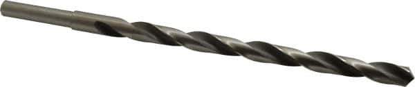 Michigan Drill - 19/32" Drill, 118° Point, High Speed Steel Silver Deming & Reduced Shank Drill Bit - Oxide Finish, 12" OAL, Straight Shank, 9" Flute Length, Right Hand Cut, Standard Point, Spiral Flute, Regular Spiral - All Tool & Supply