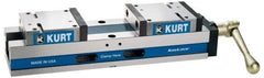 Kurt - 4" Jaw Width, 6-1/4" Max Jaw Opening, Manual Precision Self Centering Vise - 80,000 Max Operating psi, Ductile Iron, 17.9" OAL x 3.61" OAH - All Tool & Supply