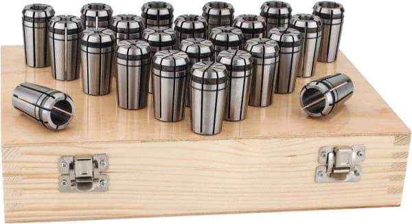 Parlec - 23 Piece, 1/16" to 3/4" Capacity, Single Angle Collet Set - Series TG/PG 75 - Exact Industrial Supply