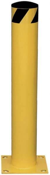 Vestil - 5-1/2 Inch Diameter, 36 Inch High, Yellow Steel Bollard - 8 Inch Long x 8 Inch Wide Mounting Plate, 57 Lbs. - All Tool & Supply