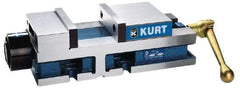 Kurt - 6" Jaw Width, 6" Jaw Opening Capacity, Horizontal Stationary Machine Vise - Hydraulic Operation, 12,600 Lb Capacity, 1 Station, 17" Long x 4.6720" High x 1-31/64" Deep, 1.735" Jaw Height, 3,200 psi Max Clamp Force - All Tool & Supply