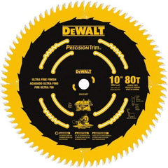 DeWALT - 10" Diam, 5/8" Arbor Hole Diam, 80 Tooth Wet & Dry Cut Saw Blade - Carbide-Tipped, Finishing Action, Standard Round Arbor - All Tool & Supply