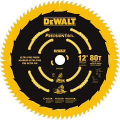 DeWALT - 12" Diam, 1" Arbor Hole Diam, 80 Tooth Wet & Dry Cut Saw Blade - Carbide-Tipped, Finishing Action, Standard Round Arbor - All Tool & Supply