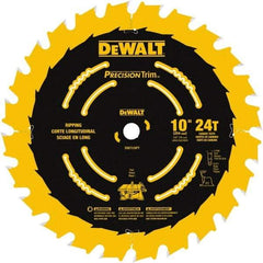 DeWALT - 10" Diam, 5/8" Arbor Hole Diam, 24 Tooth Wet & Dry Cut Saw Blade - Carbide-Tipped, Ripping Action, Standard Round Arbor - All Tool & Supply