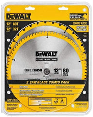 DeWALT - 12" Diam, 1" Arbor Hole Diam, 32 & 80 Tooth Wet & Dry Cut Saw Blade - Carbide-Tipped, Standard Round Arbor - All Tool & Supply