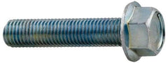 Value Collection - 1/4-20 UNC, 1/2" Length Under Head, Hex Drive Flange Bolt - 1/2" Thread Length, Grade 2 Steel, Serrated Flange, Zinc-Plated Finish - All Tool & Supply