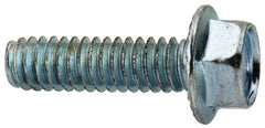 Value Collection - 1/4-20 UNC, 7/8" Length Under Head, Hex Drive Flange Bolt - 7/8" Thread Length, Grade 2 Steel, Serrated Flange, Zinc-Plated Finish - All Tool & Supply