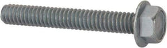 Value Collection - 1/4-20 UNC, 1-3/4" Length Under Head, Hex Drive Flange Bolt - 1-3/4" Thread Length, Grade 2 Steel, Serrated Flange, Zinc-Plated Finish - All Tool & Supply