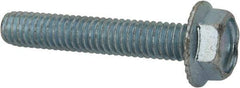 Value Collection - 5/16-18 UNC, 1-3/4" Length Under Head, Hex Drive Flange Bolt - 1-3/4" Thread Length, Grade 2 Steel, Serrated Flange, Zinc-Plated Finish - All Tool & Supply