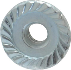 Value Collection - #6-32, 27/64" Flange Diam, Serrated Flange Nut - Grade Grade 2 Steel, Zinc-Plated Finish, 0.171" Flange Height - All Tool & Supply