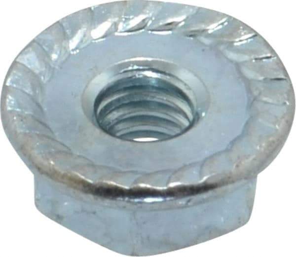 Value Collection - #8-32, 15/32" Flange Diam, Serrated Flange Nut - Grade Grade 2 Steel, Zinc-Plated Finish, 0.203" Flange Height - All Tool & Supply