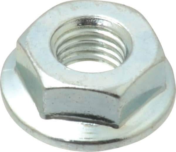 Value Collection - 1/4-28, 19/32" Flange Diam, Serrated Flange Nut - Grade Grade 2 Steel, Zinc-Plated Finish, 0.236" Flange Height - All Tool & Supply