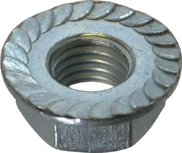 Value Collection - 5/16-24, 0.68" Flange Diam, Serrated Flange Nut - Grade Grade 2 Steel, Zinc-Plated Finish, 0.283" Flange Height - All Tool & Supply