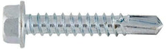 Value Collection - 1/4", Hex Washer Head, Hex Drive, 6" Length Under Head, #5 Point, Self Drilling Screw - Grade 1016-1024 Steel, Zinc-Plated Finish - All Tool & Supply