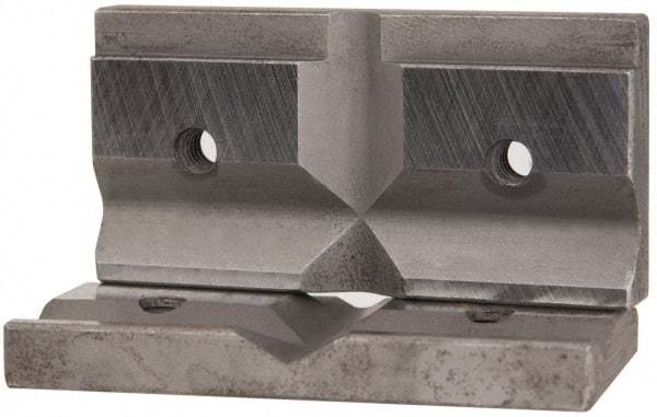 Cardinal Tool - 3" Wide x 1.5mm High, V-Groove Vise Jaw - Hard, Steel, Fixed Jaw, Compatible with 3" Vises - All Tool & Supply