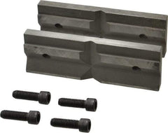 Cardinal Tool - 6" Wide x 2mm High, V-Groove Vise Jaw - Hard, Steel, Fixed Jaw, Compatible with 6" Vises - All Tool & Supply