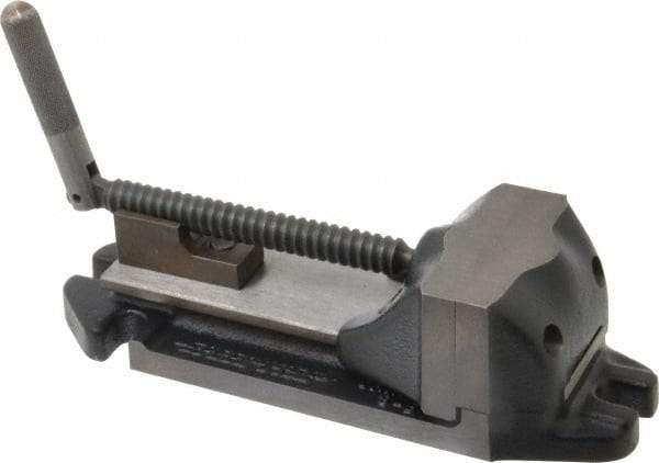 Cardinal Tool - 3" Jaw Opening Capacity x 1-1/2" Throat Depth, Horizontal Drill Press Vise - 3" Wide Jaw, Stationary Base, Rapid Action, 9" OAL x 2-9/16" Overall Height, Steel - All Tool & Supply