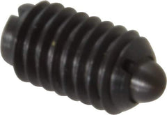 Gibraltar - 3/8-16, 5/8" Thread Length, 0.11" Plunger Projection, Steel Threaded Spring Plunger - 0.186" Max Plunger Diam, 0.625" Plunger Length, 4.5 Lb Init End Force, 18.5 Lb Final End Force - All Tool & Supply