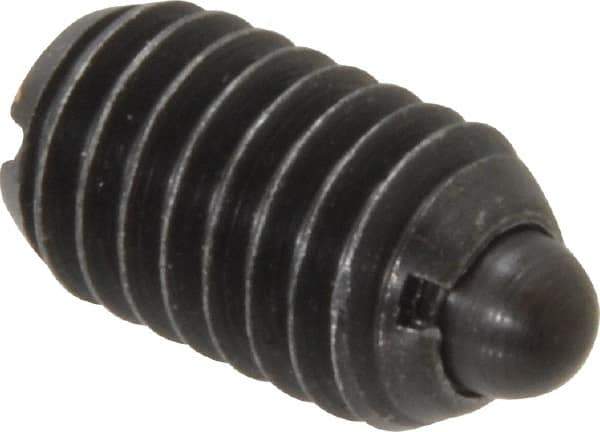 Gibraltar - 3/8-16, 5/8" Thread Length, 0.11" Plunger Projection, Steel Threaded Spring Plunger - 0.186" Max Plunger Diam, 0.625" Plunger Length, 1.5 Lb Init End Force, 5 Lb Final End Force - All Tool & Supply