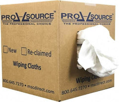 PRO-SOURCE - Wide Virgin Cotton Rags - White, Fleece and Sweatshirt, Low Lint, 5 Lbs. at 3 to 4 per Pound, Box - All Tool & Supply