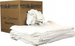 PRO-SOURCE - 19 Inch Long x 16 Inch Wide Virgin Utility Cotton Towels - White, Terry Cloth, Low Lint, 5 Lbs. at 3 to 4 per Pound, Box - All Tool & Supply