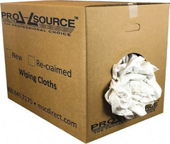 PRO-SOURCE - Virgin Cotton Rags - White, T-Shirt, Lint Free, Box - All Tool & Supply