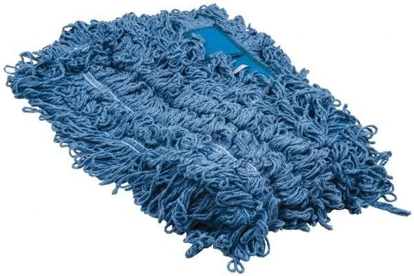 PRO-SOURCE - 48" Long x 5" Wide Yarn Blend Dust Mop Head - Snap-On, Blue, Looped Head - All Tool & Supply