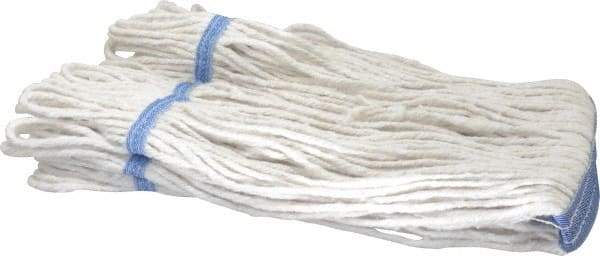 PRO-SOURCE - 1-1/4" White Head Band, X-Small Blended Fiber Loop End Mop Head - 4 Ply, Clamp Jaw Connection, Use for General Purpose - All Tool & Supply