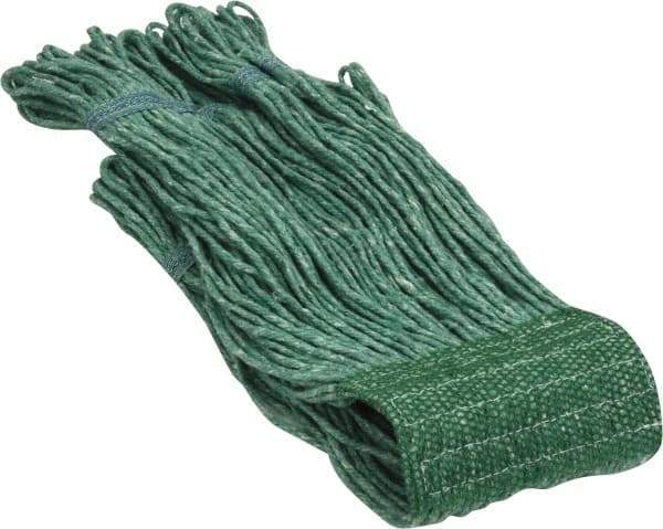 PRO-SOURCE - 5" Green Head Band, Medium Blended Fiber Loop End Mop Head - 4 Ply, Clamp Jaw Connection, Use for General Purpose - All Tool & Supply