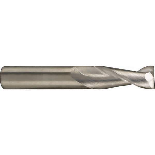 SGS - 14mm, 26mm LOC, 14mm Shank Diam, 83mm OAL, 2 Flute, Solid Carbide Square End Mill - Single End, Uncoated, Spiral Flute, 35° Helix, Centercutting, Right Hand Cut, Right Hand Flute, Series 47M - All Tool & Supply