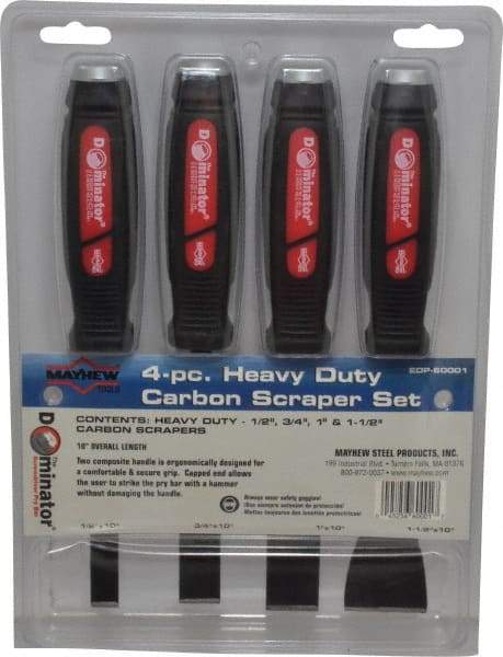 Mayhew - Stiff Carbon Steel 1-Edge Heavy-Duty Carbon Scraper Set - All Tool & Supply