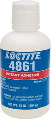 Loctite - 1 Lb Bottle Clear Instant Adhesive - Series 4861, 20 sec Fixture Time, 24 hr Full Cure Time, Bonds to Metal & Plastic - All Tool & Supply