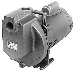 American Machine & Tool - 115/230 Volt, 1 Phase, 1 HP, Chemical Transfer Self Priming Centrifugal Pump - 1 Inch Inlet, Stainless Steel and Cast Iron Housing, Stainless Steel Impeller, 60 Ft. Shut Off, Viton Seal - All Tool & Supply