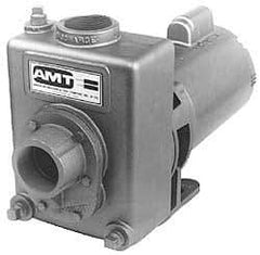 American Machine & Tool - 230/460 Volt, 3 Phase, 1-1/2 HP, Self Priming Centrifugal Pump - 1-1/2 Inch Inlet, 93 Head Pressure, Cast Iron Housing and Impeller - All Tool & Supply