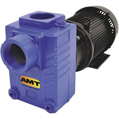 American Machine & Tool - 230/460 Volt, 3 Phase, 7-1/2 HP, Self Priming Centrifugal Pump - 3 Inch Inlet, 110 Head Pressure, Cast Iron Housing, Bronze Impeller - All Tool & Supply