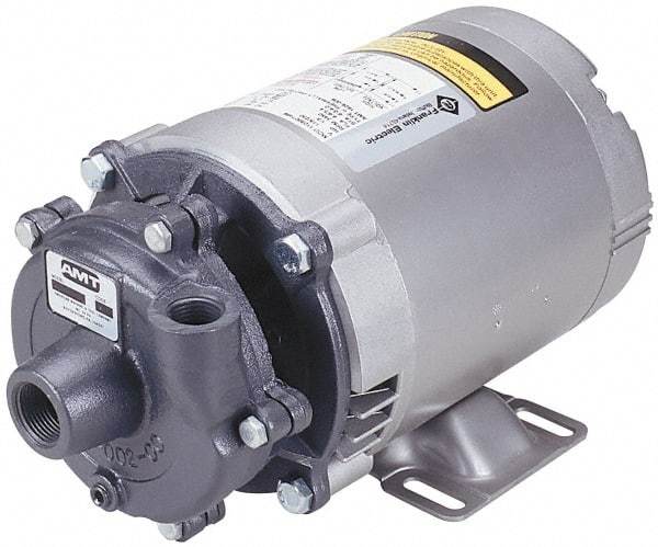 American Machine & Tool - 208-220/440 Volt, 3 Phase, 3/4 HP, Stainless Steel Straight Pump - 1-1/4 Inch Inlet, 1 Inch Outlet, 58 Max Head psi, Stainless Steel Impeller - All Tool & Supply