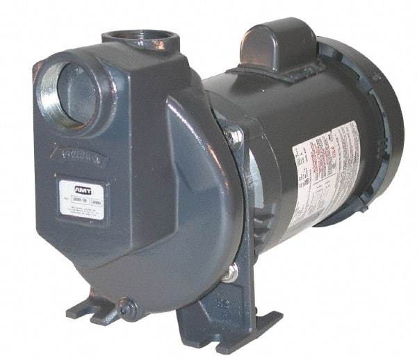 American Machine & Tool - 208-220/440 Volt, 3 Phase, 3/4 HP, Self Priming Pump - 1-1/2 Inch Inlet, 52 Head Pressure, Stainless Steel and Cast Iron Housing, Stainless Steel Impeller, PTFE Seal - All Tool & Supply