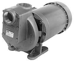 American Machine & Tool - 208-220/440 Volt, 3 Phase, 2 HP, Self Priming Pump - 1-1/2 Inch Inlet, 64 Head Pressure, Stainless Steel and Cast Iron Housing, Stainless Steel Impeller, PTFE Seal - All Tool & Supply