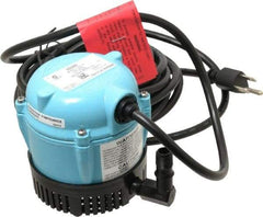 Little Giant Pumps - 1/200 HP, 3 psi, Aluminum Miniature Submersible Pump - 1/4 Inch Outlet, 18 Ft. Long Power Cord, 1.1 Amp - All Tool & Supply