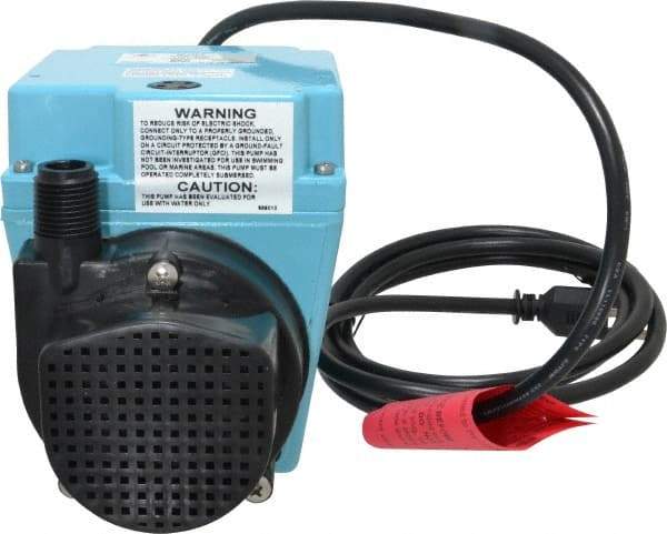 Little Giant Pumps - 1/12 HP, 10.6 psi, Aluminum Miniature Submersible Pump - 3/4 Inch Inlet, 1/2 Inch Outlet, 6 Ft. Long Power Cord, 3.5 Amp - All Tool & Supply