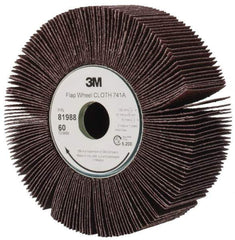 3M - 6" Diam, 60 Grit Ceramic Unmounted Flap Wheel - 1" Hole, 2" Wide, Density 5, Coated, Medium Grade, 1250 Max RPM , X Weighted, Cloth Backing - All Tool & Supply