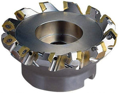 Seco - 5.47" Cut Diam, 1-1/2" Arbor Hole, 0.236" Max Depth of Cut, 45° Indexable Chamfer & Angle Face Mill - 6 Inserts, SE.X 43 Insert, Right Hand Cut, 6 Flutes, Through Coolant, Series R220.53 - All Tool & Supply