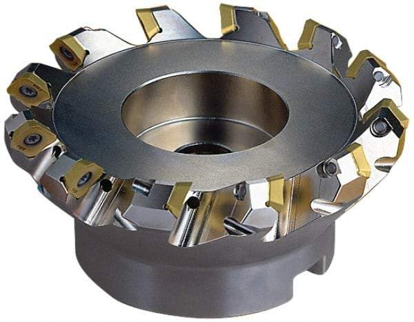 Seco - 137mm Cut Diam, 40mm Arbor Hole, 6mm Max Depth of Cut, 45° Indexable Chamfer & Angle Face Mill - 6 Inserts, SE.X 1204 Insert, Right Hand Cut, 6 Flutes, Through Coolant, Series R220.53 - All Tool & Supply