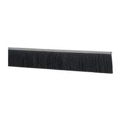 PRO-SOURCE - 5/16" Back Strip Brush Width, Metal Black Nylon Strip Brush - 3" Bristle Length, Nylon, 72" OAL - All Tool & Supply