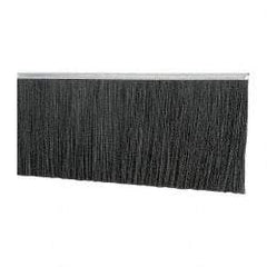 PRO-SOURCE - 5/16" Back Strip Brush Width, Metal Black Nylon Strip Brush - 6" Bristle Length, Nylon, 72" OAL - All Tool & Supply