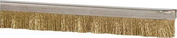 PRO-SOURCE - 1/2" Back Strip Brush Width, Stainless Steel Back Strip Brush - 1" Bristle Length, Brass, 36" OAL - All Tool & Supply